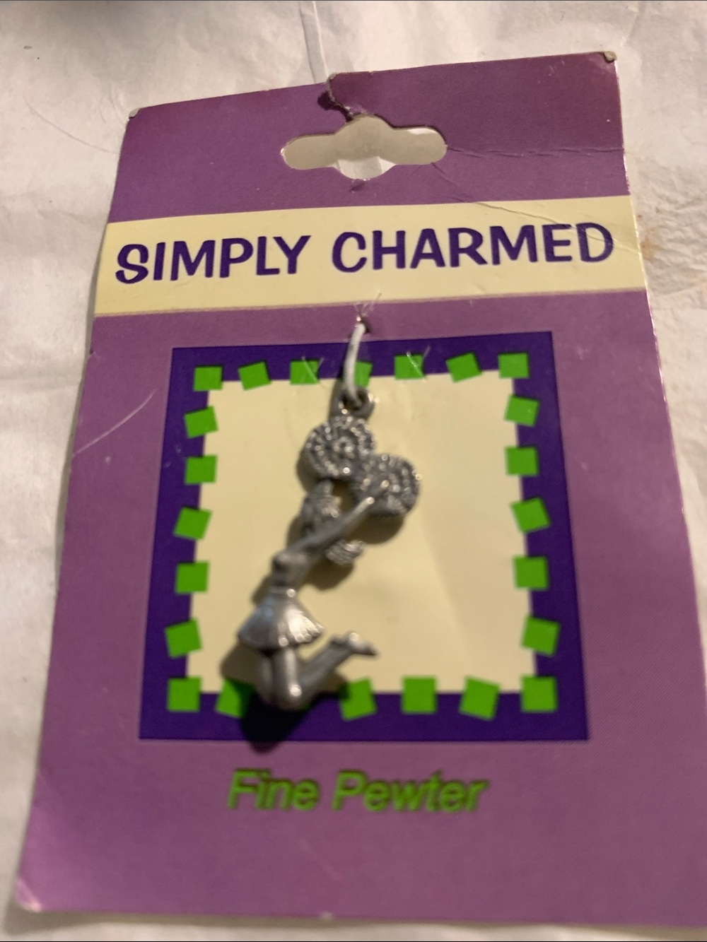 Silver-Tone Cheerleader Pendant Necklace Charm